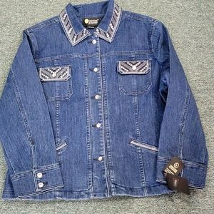 Christine alexander jean jacket 1x nwt embellished